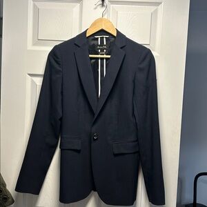 Massimo Dutti navy blue wool blazer. Size: 4
